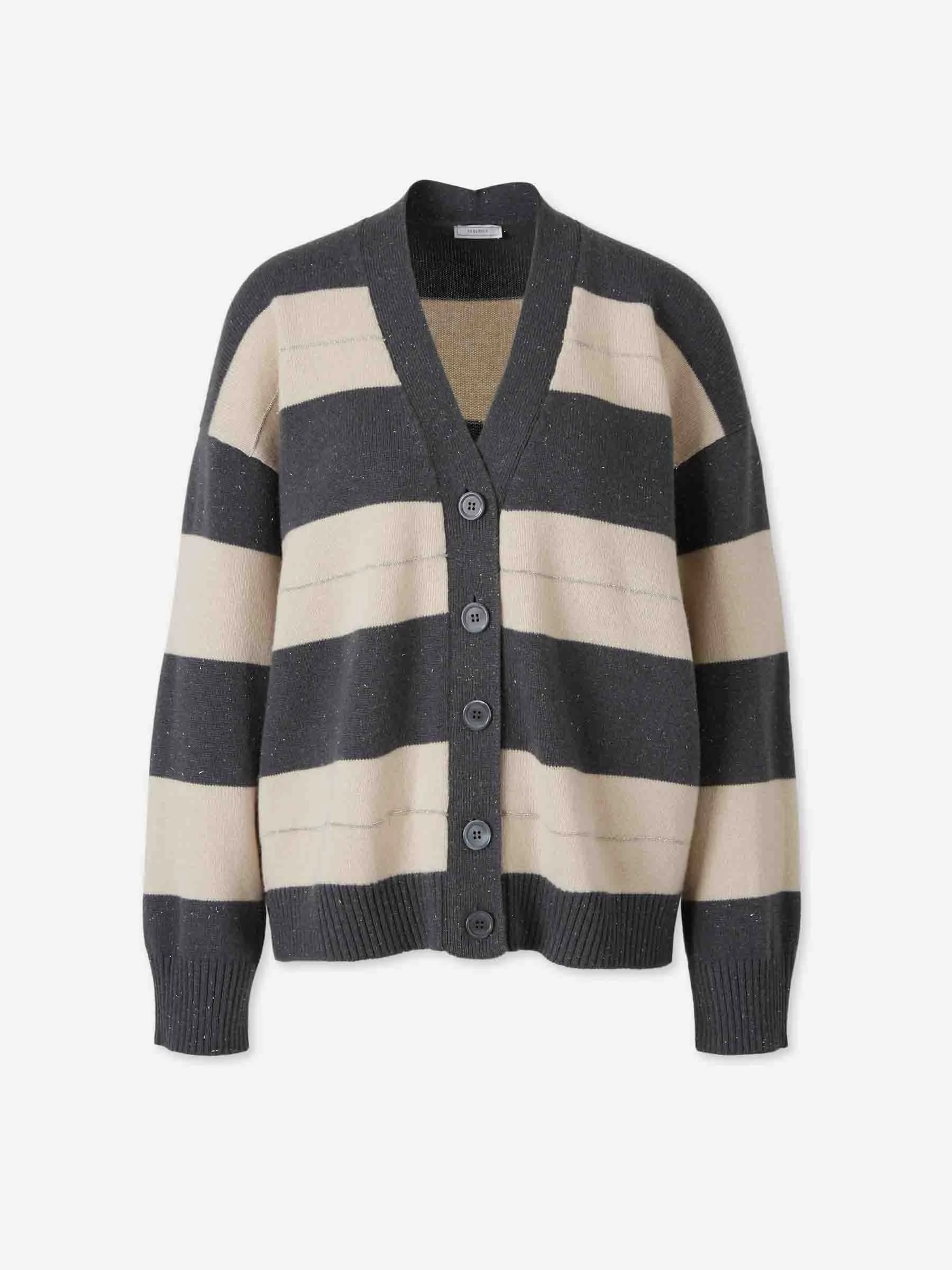 RIBBED KNIT CARDIGAN - 1
