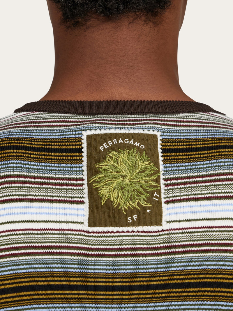 Short sleeved striped polo shirt 6