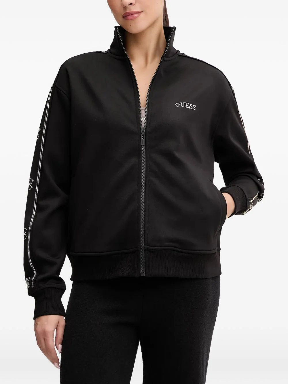 Octavia rhinestone-logo track jacket - 1