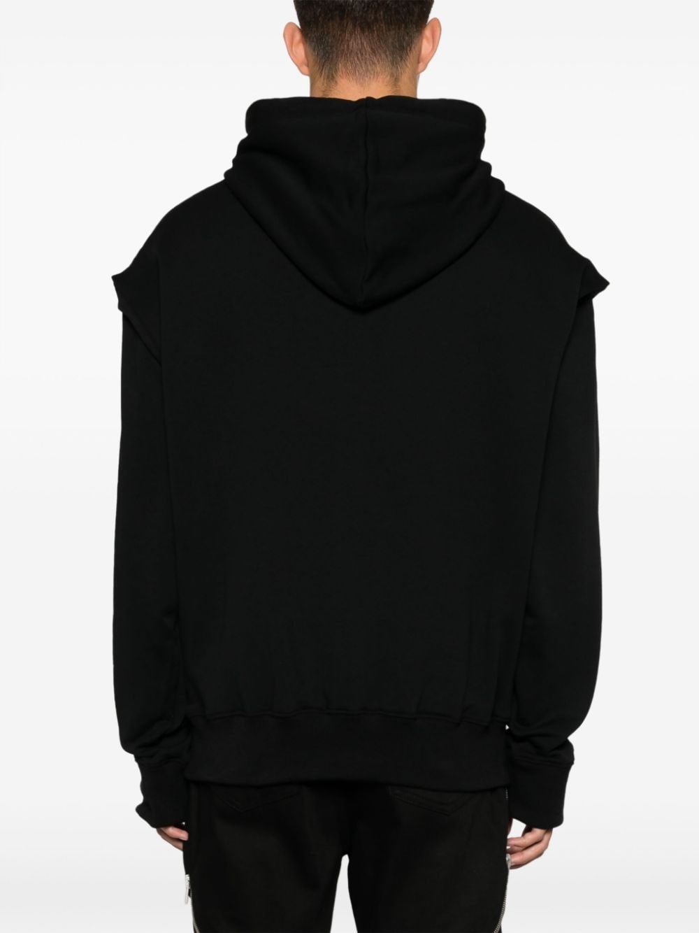 logo-embroidered cotton hoodie - 4