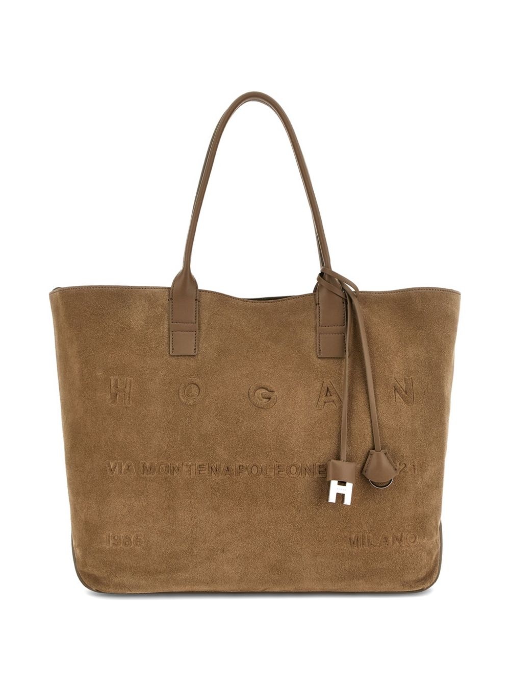 Address suede tote bag - 6