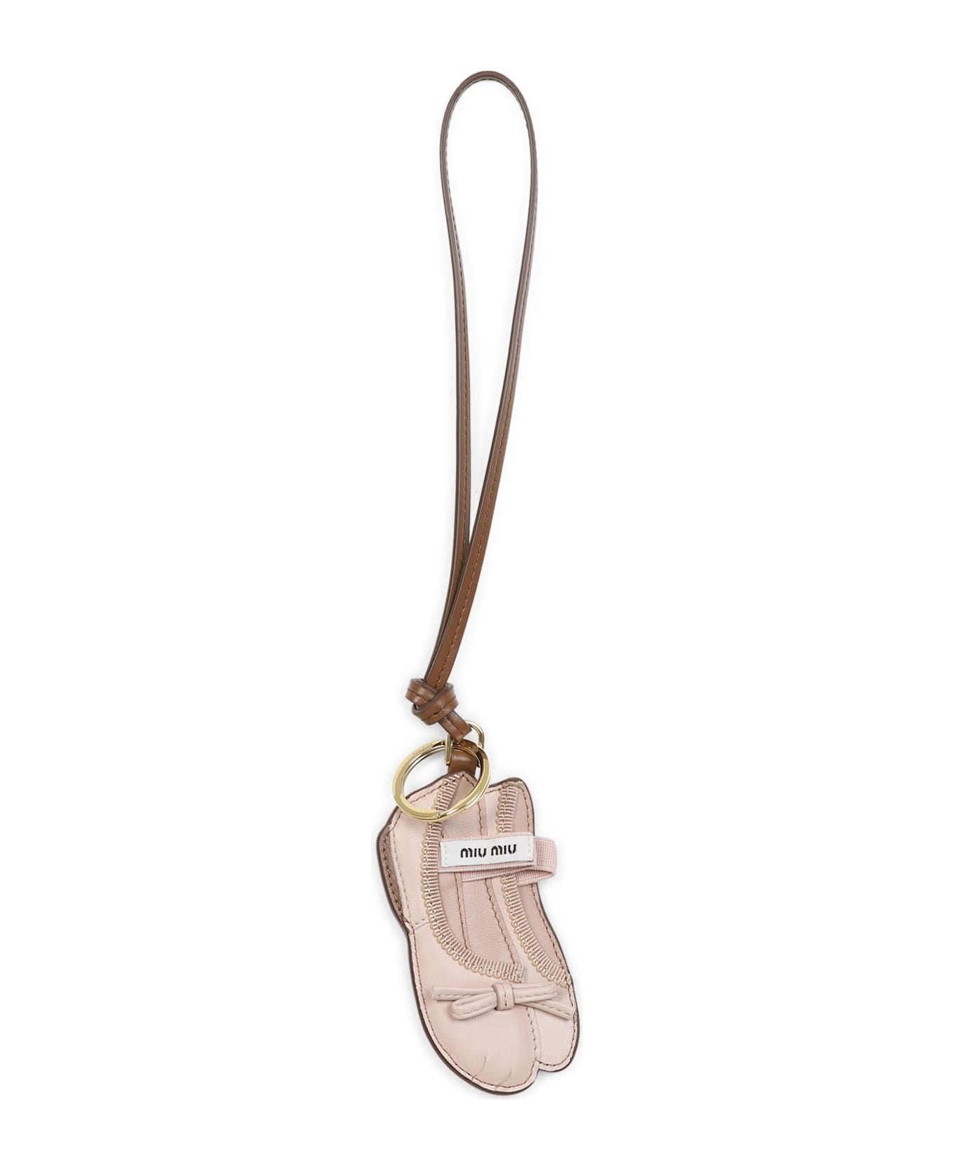 Pastel Pink Leather Keyring - 2