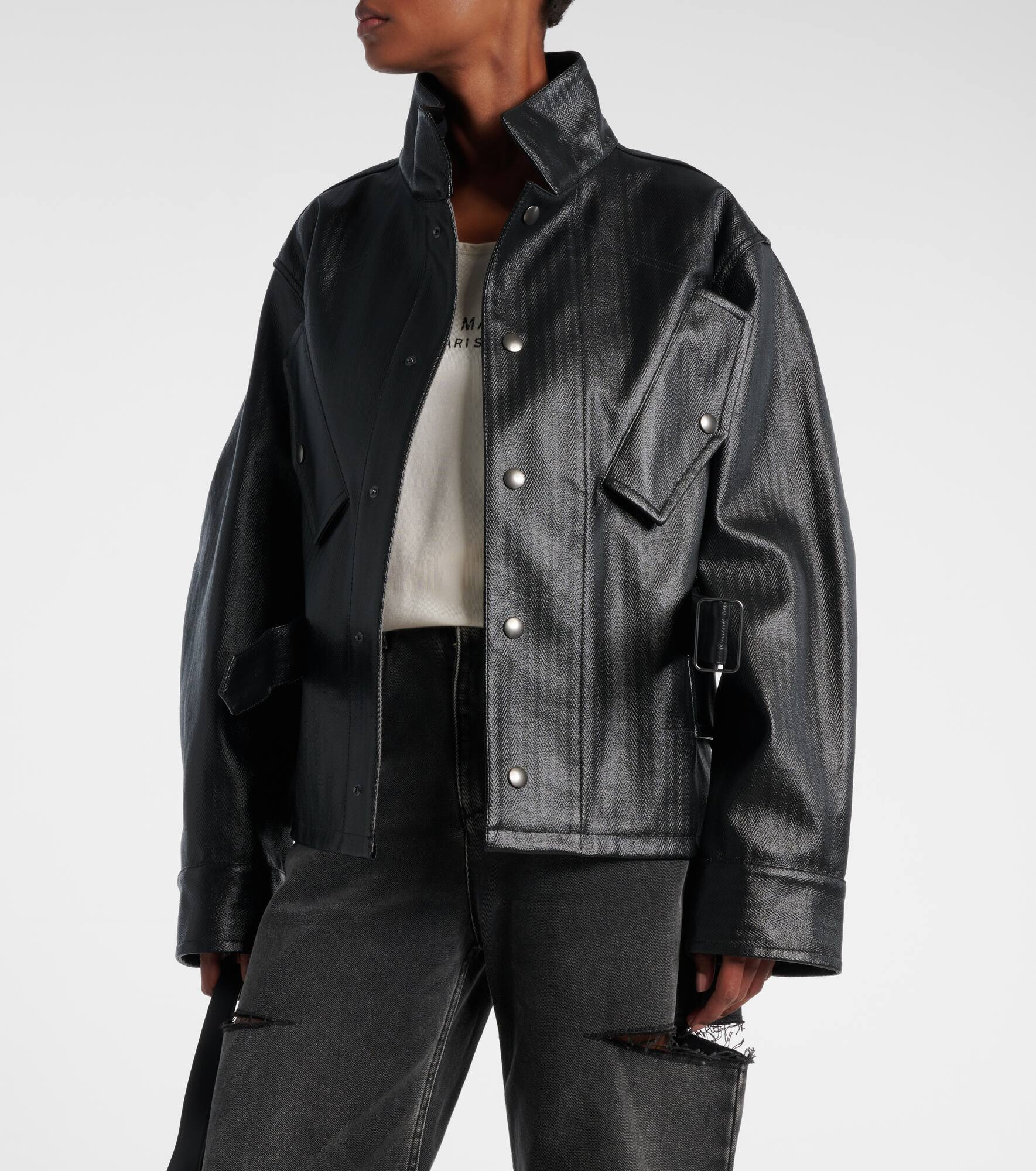 Herringbone cotton jacket - 7