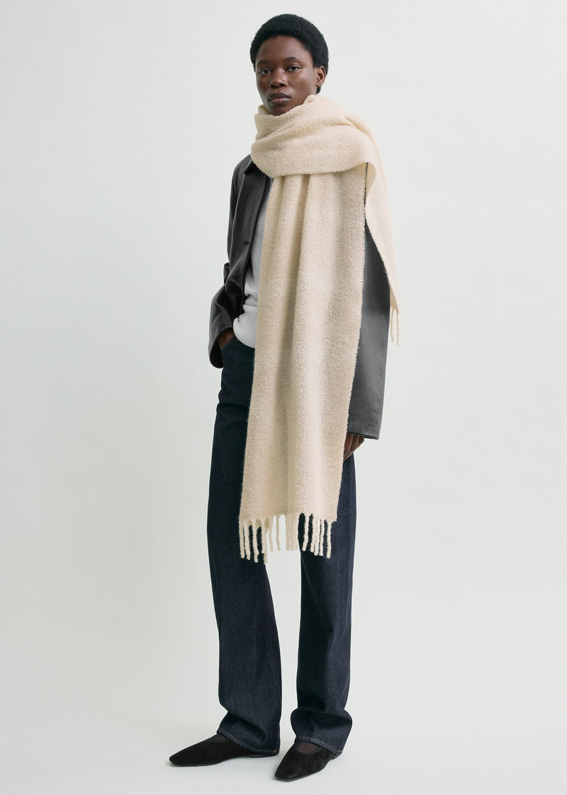 TOTEME Monogram jacquard scarf ecru/white outlook