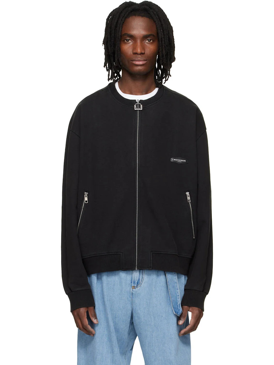 Black Zip-Up Sweatshirt - 1