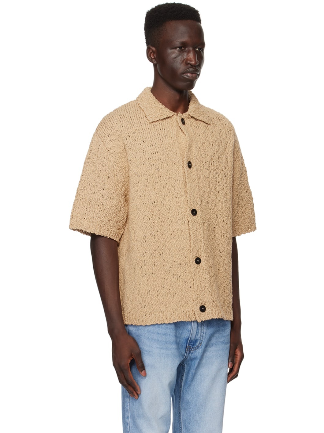 Tan Open Cardigan - 2