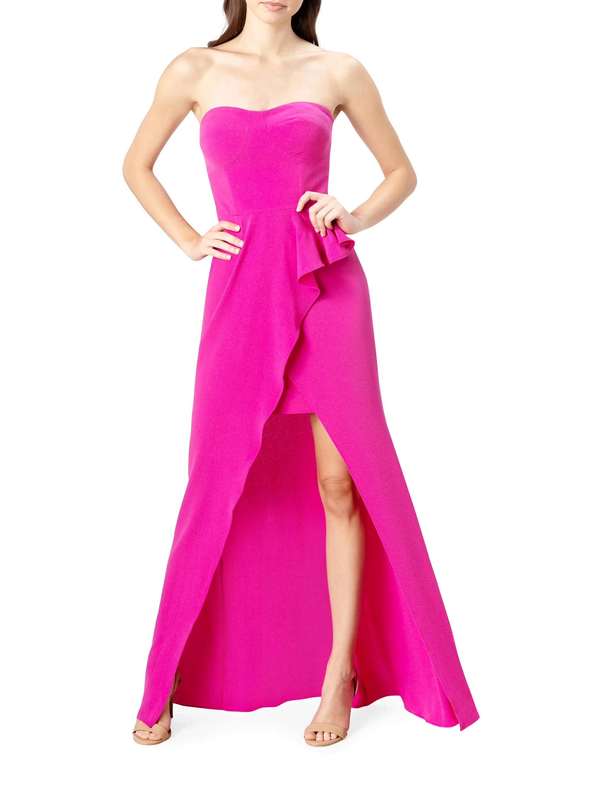 Women's Kai Stretch Crepe Strapless Gown - Fuchsia - 1