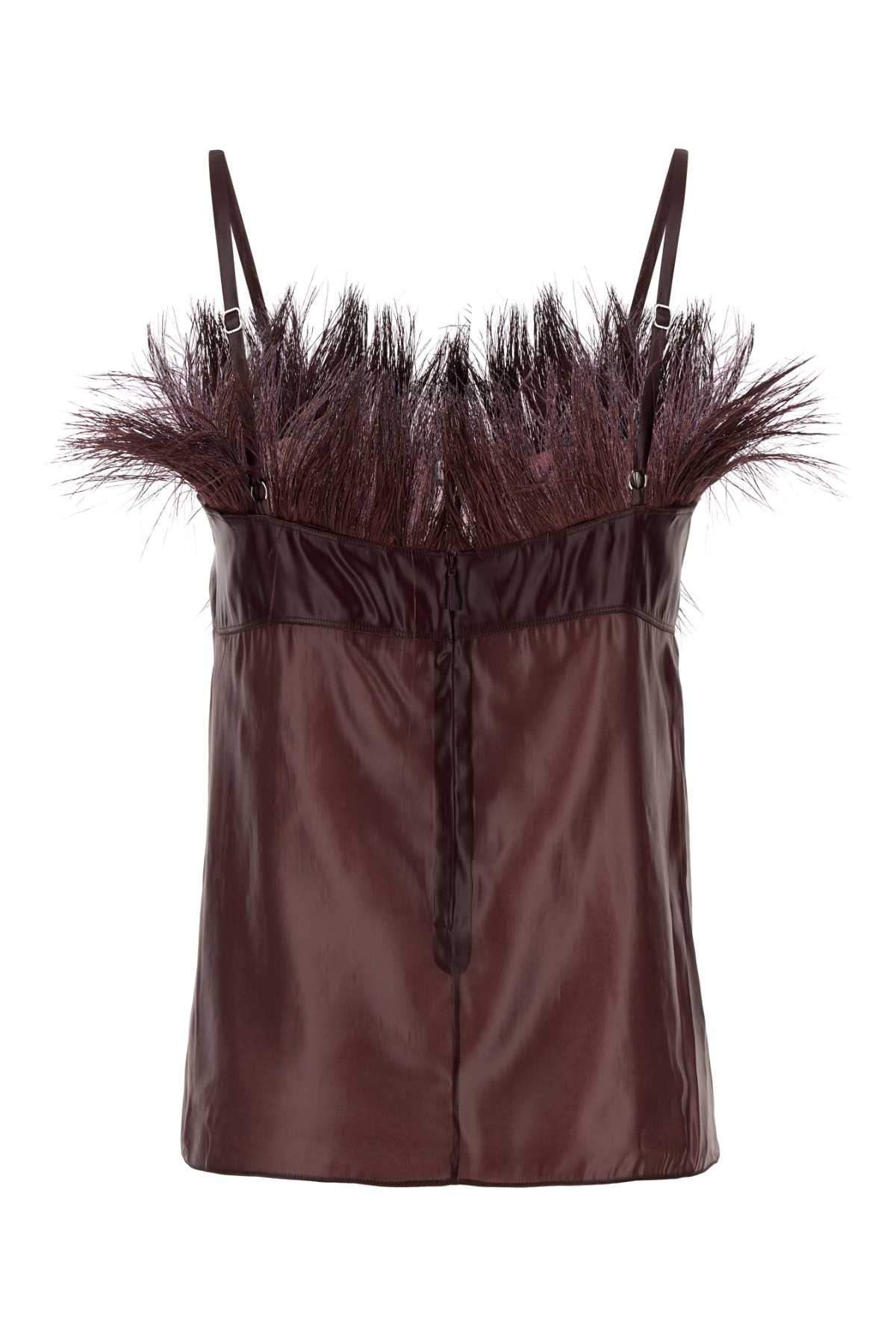 Salvatore Ferragamo Women Burgundy Nylon Blend Top - 2