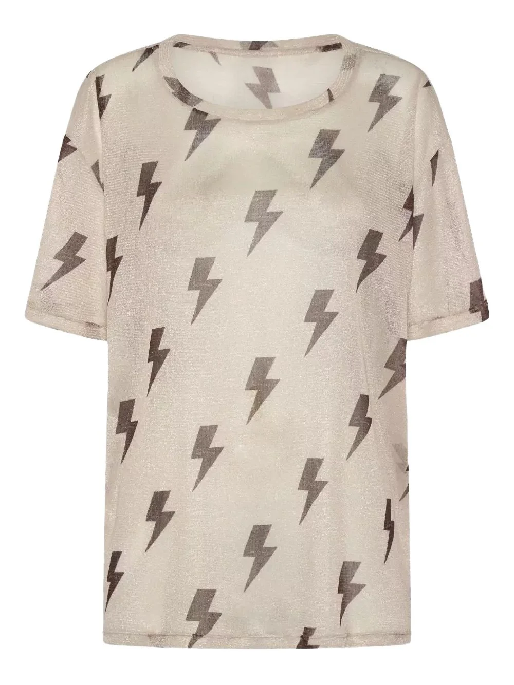 lightning-pattern T-shirt - 1