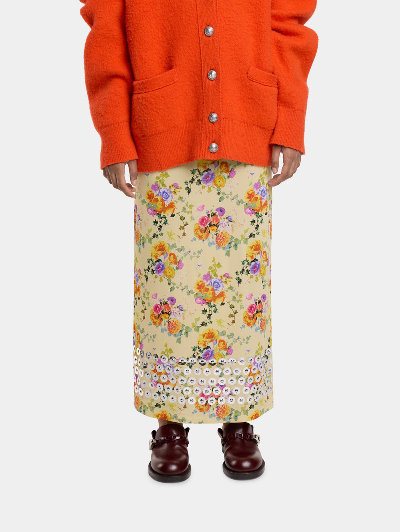 FLORAL LONG EMBELLISHED SKIRT IN SECOND SKIN JERSEY 3