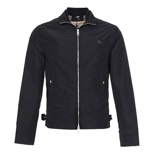 Men's Burberry waterproof Stand Collar Jacket Black 39987701 - 1