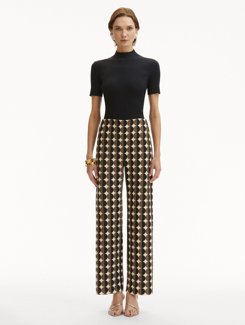 Oscar de la Renta GEOMETRIC CIRCLE WOOL PANTS outlook