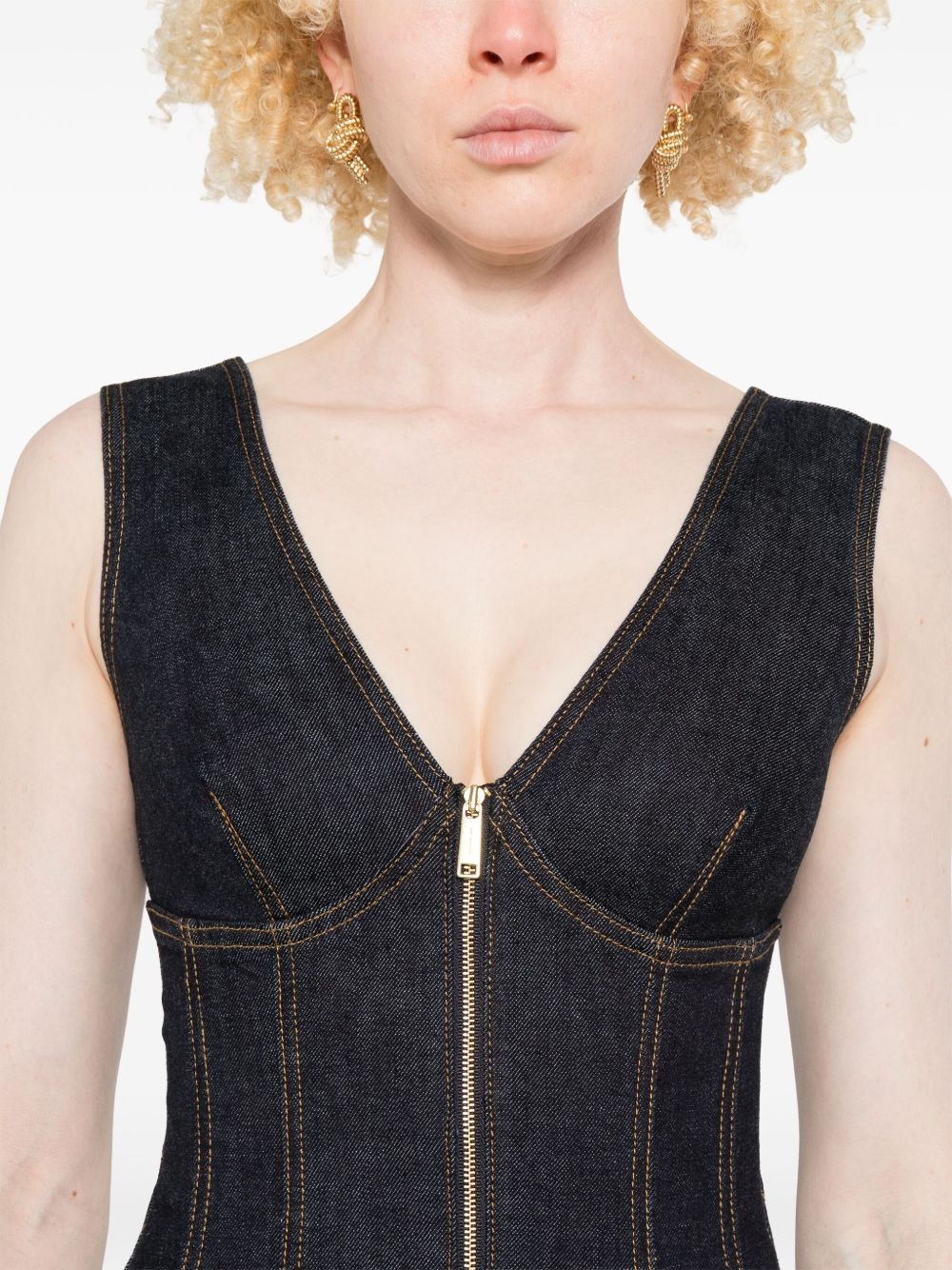 denim mini dress - 5