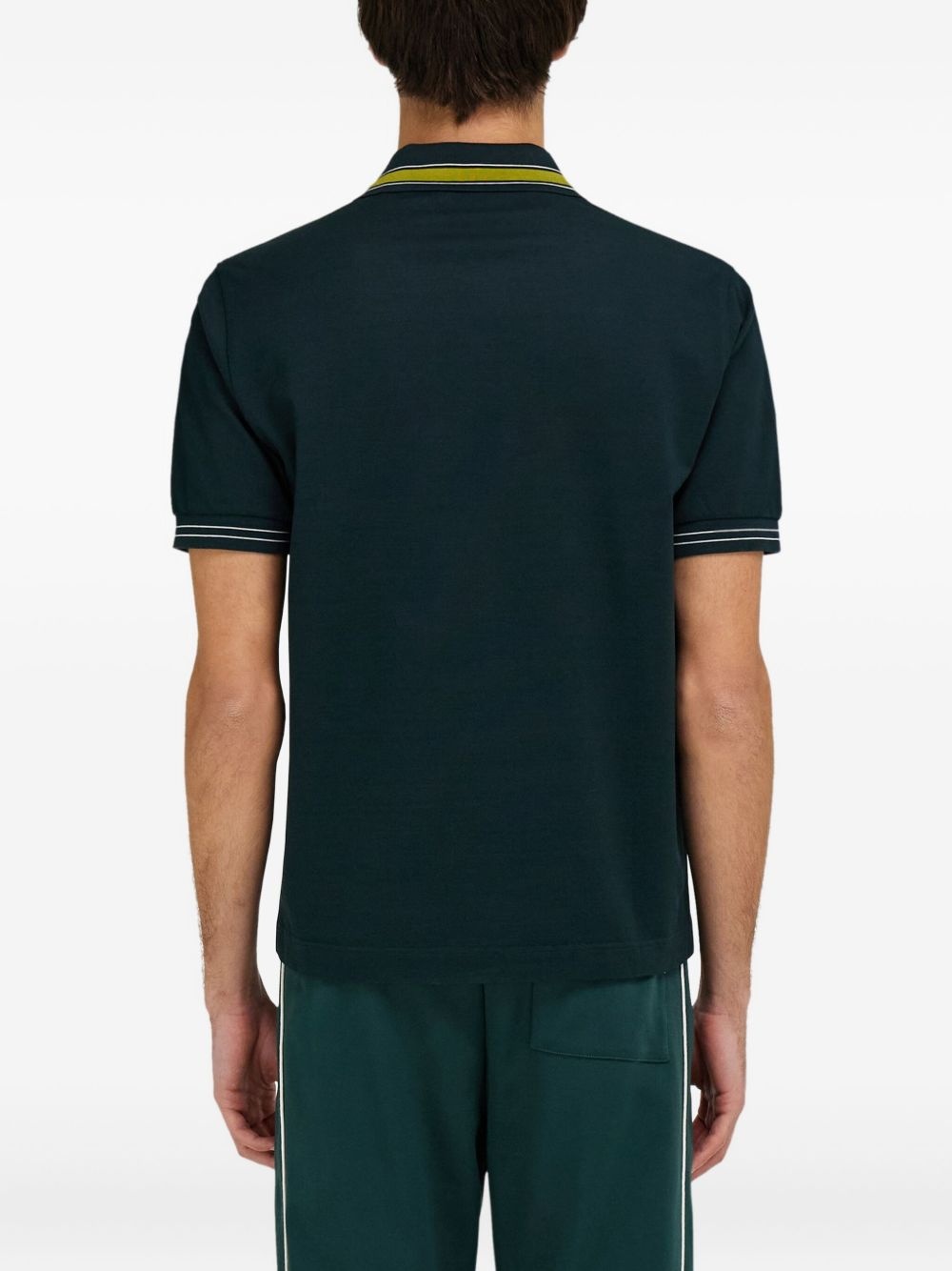 striped-collar polo shirt - 4