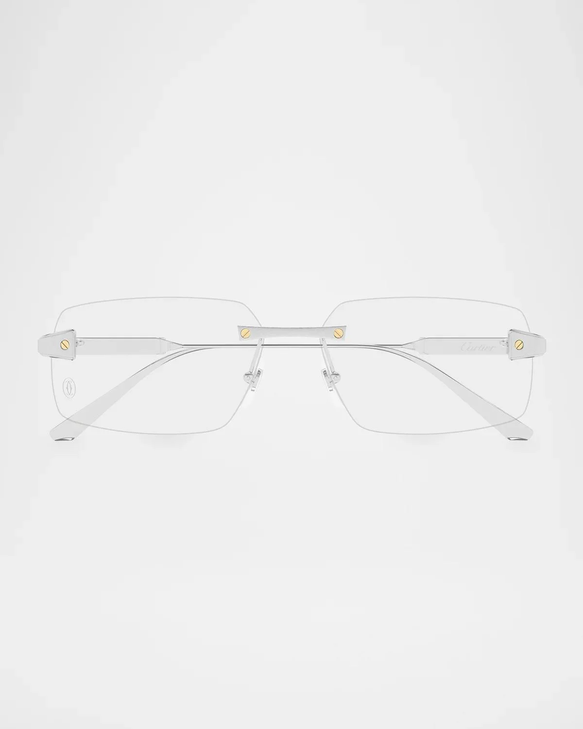 Men's CT0655O Santos de Cartier Rimless Titanium Rectangular Optical Glasses - 1