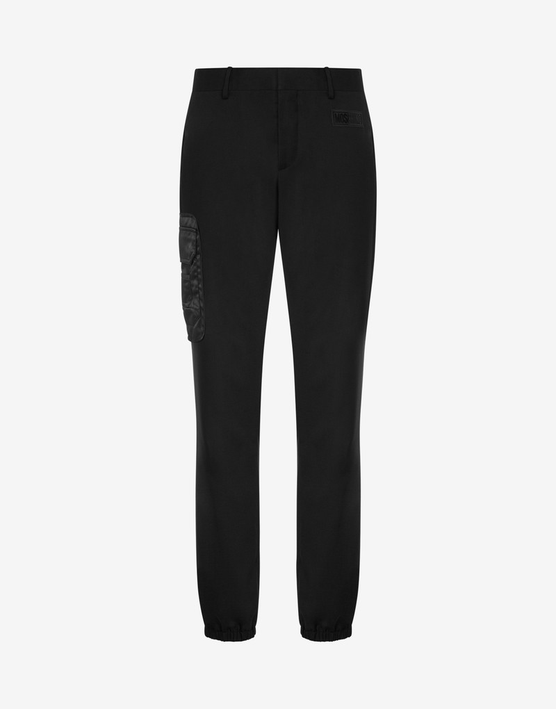 MULTIPOCKET DETAILS WOOL CLOTH TROUSERS - 1