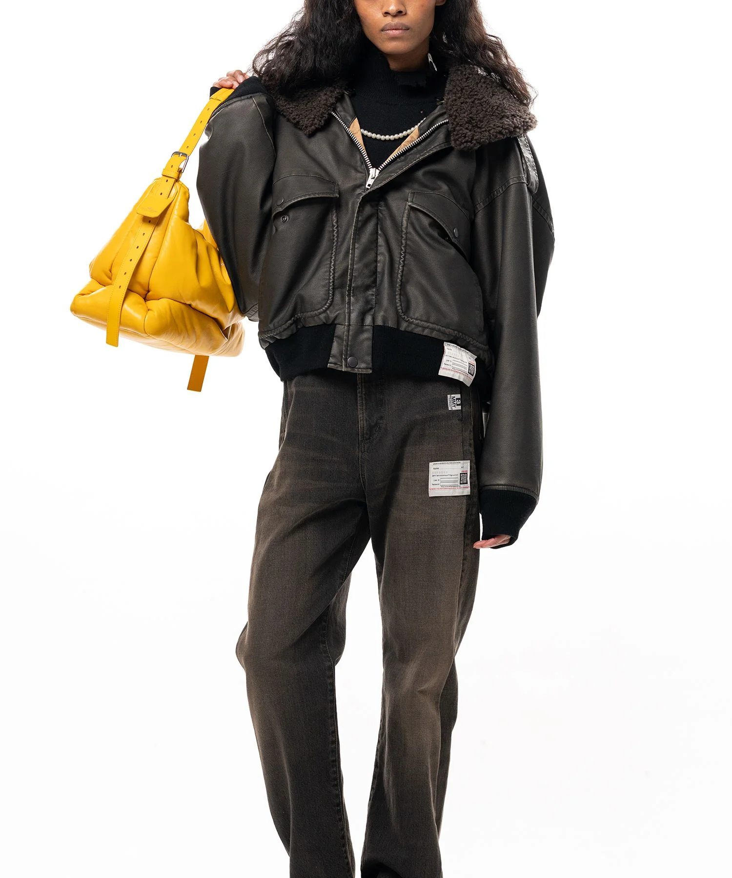Detachable Collar Coated Jacket - 1