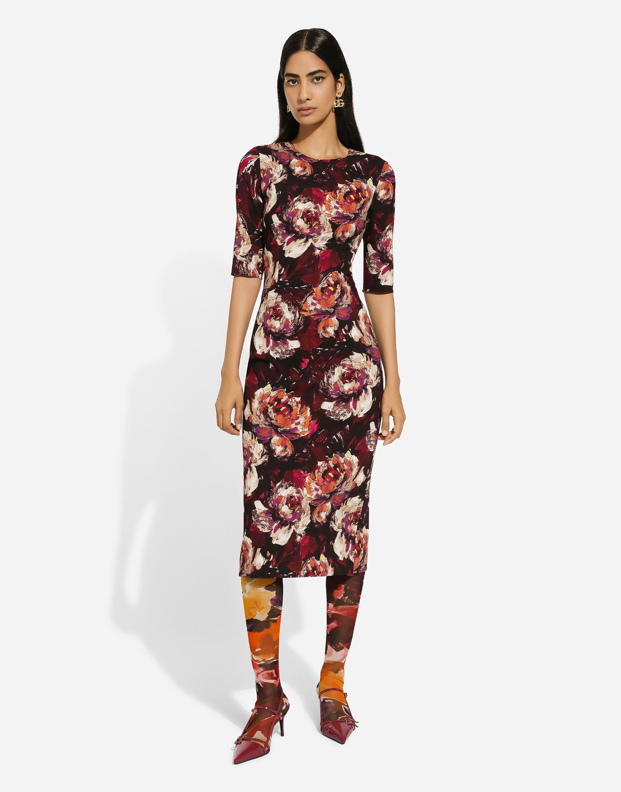 Cady sheath dress with peony print - 2