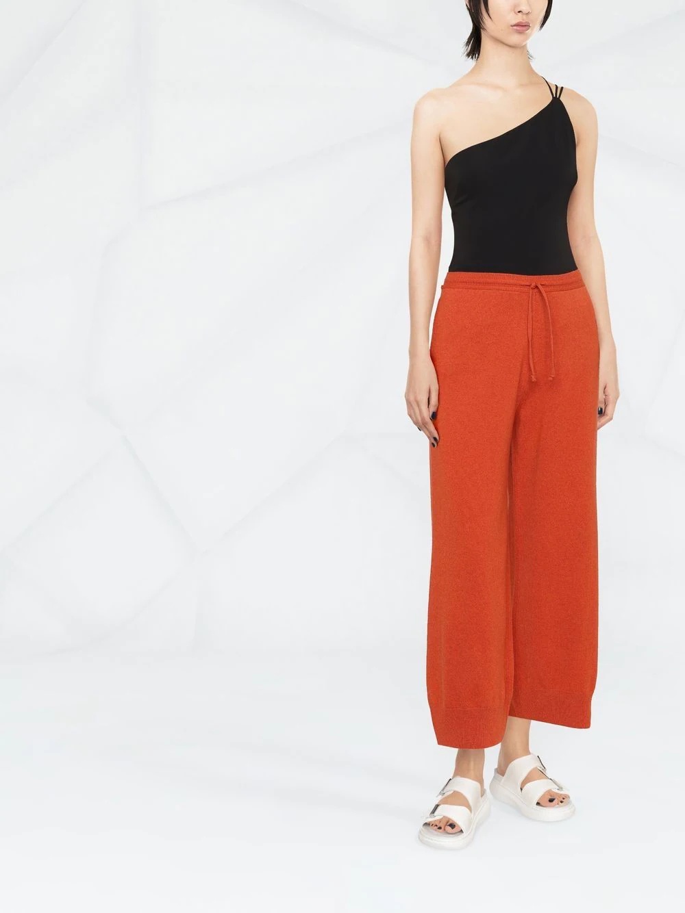 drawstring knitted trousers - 2
