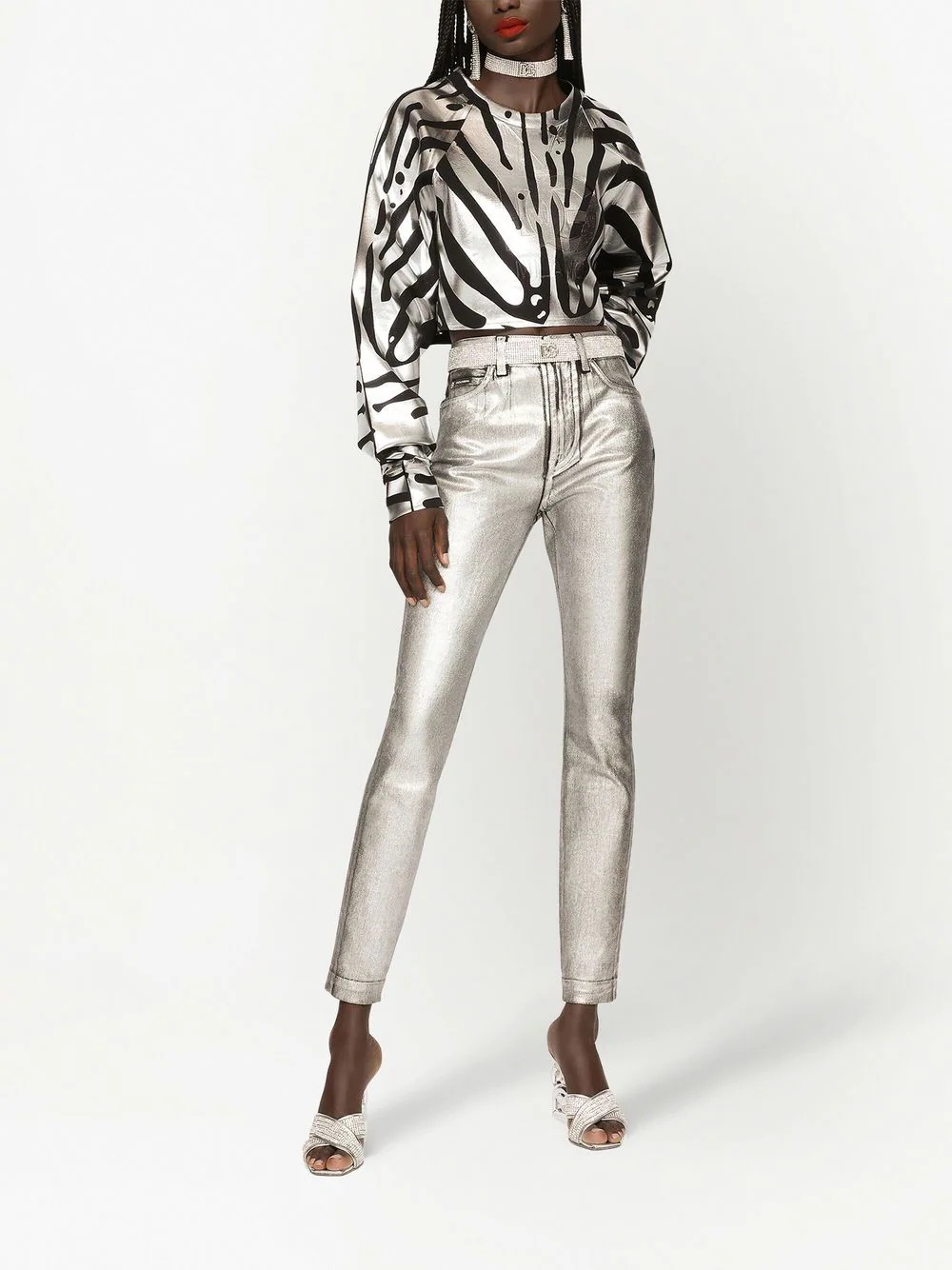 Audrey metallic-effect skinny jeans - 2