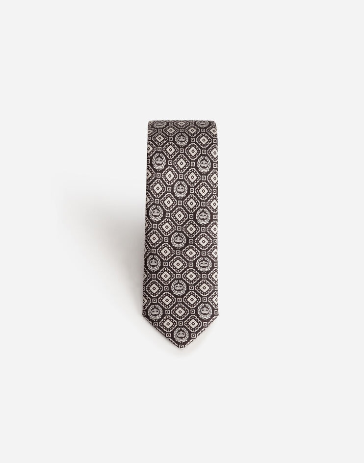 Silk jacquard tie with DG logo, blade: 6cm - 23 inches - 2