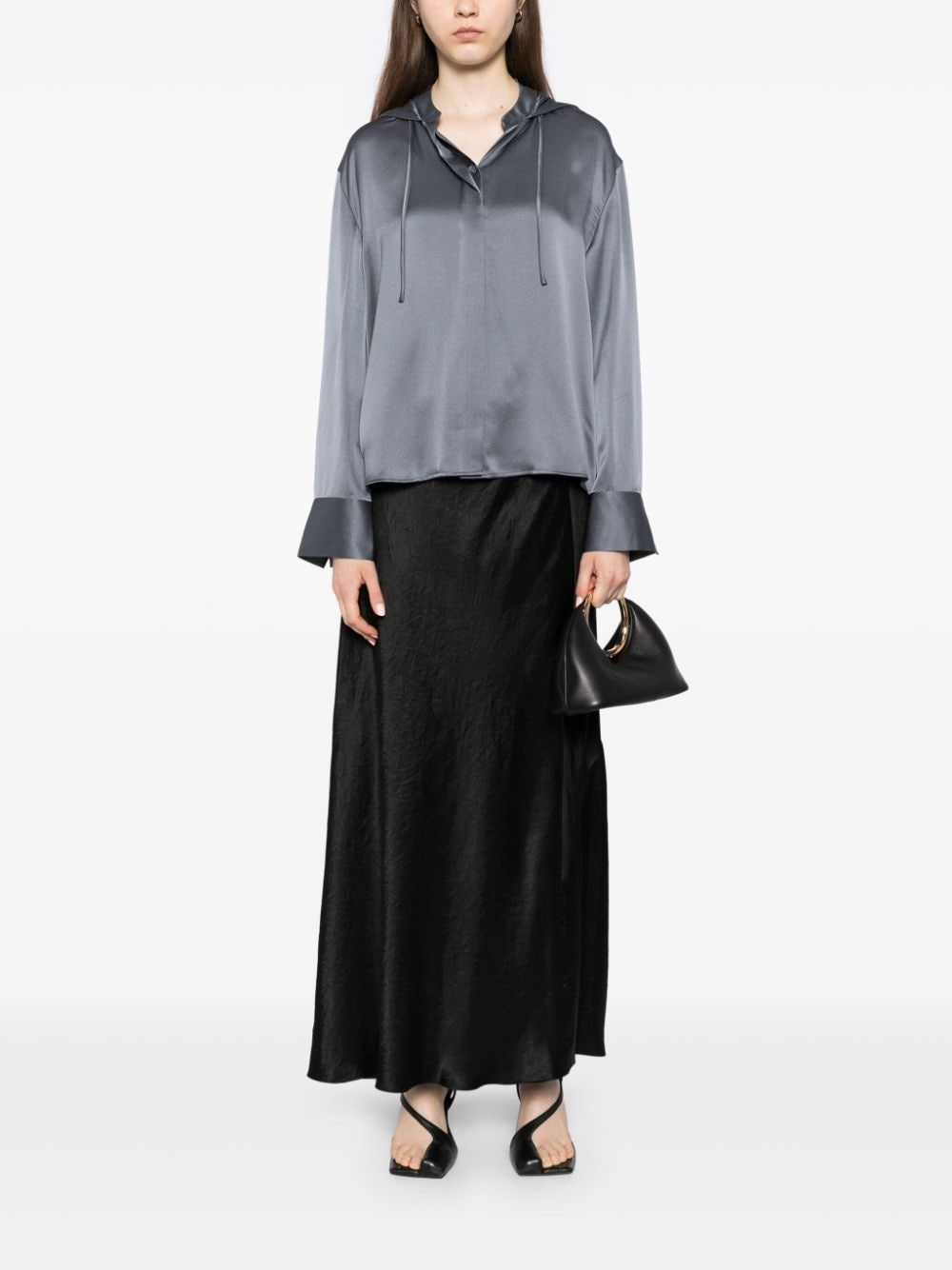 silk hooded shirt - 2