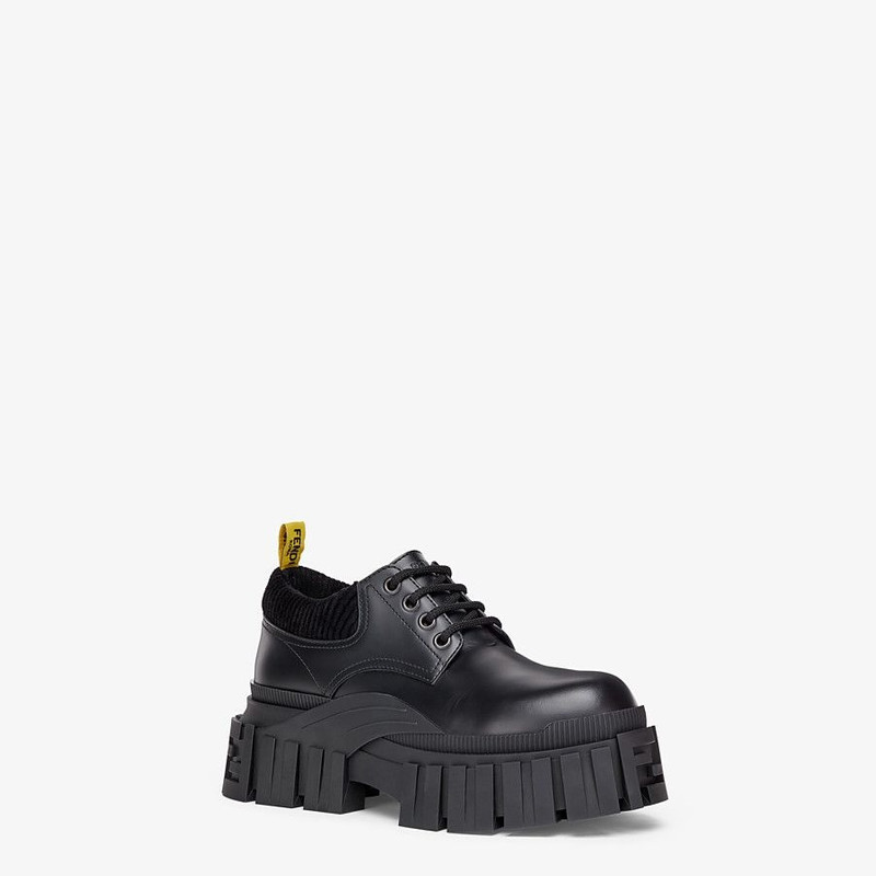 FENDI Black leather lace-ups outlook