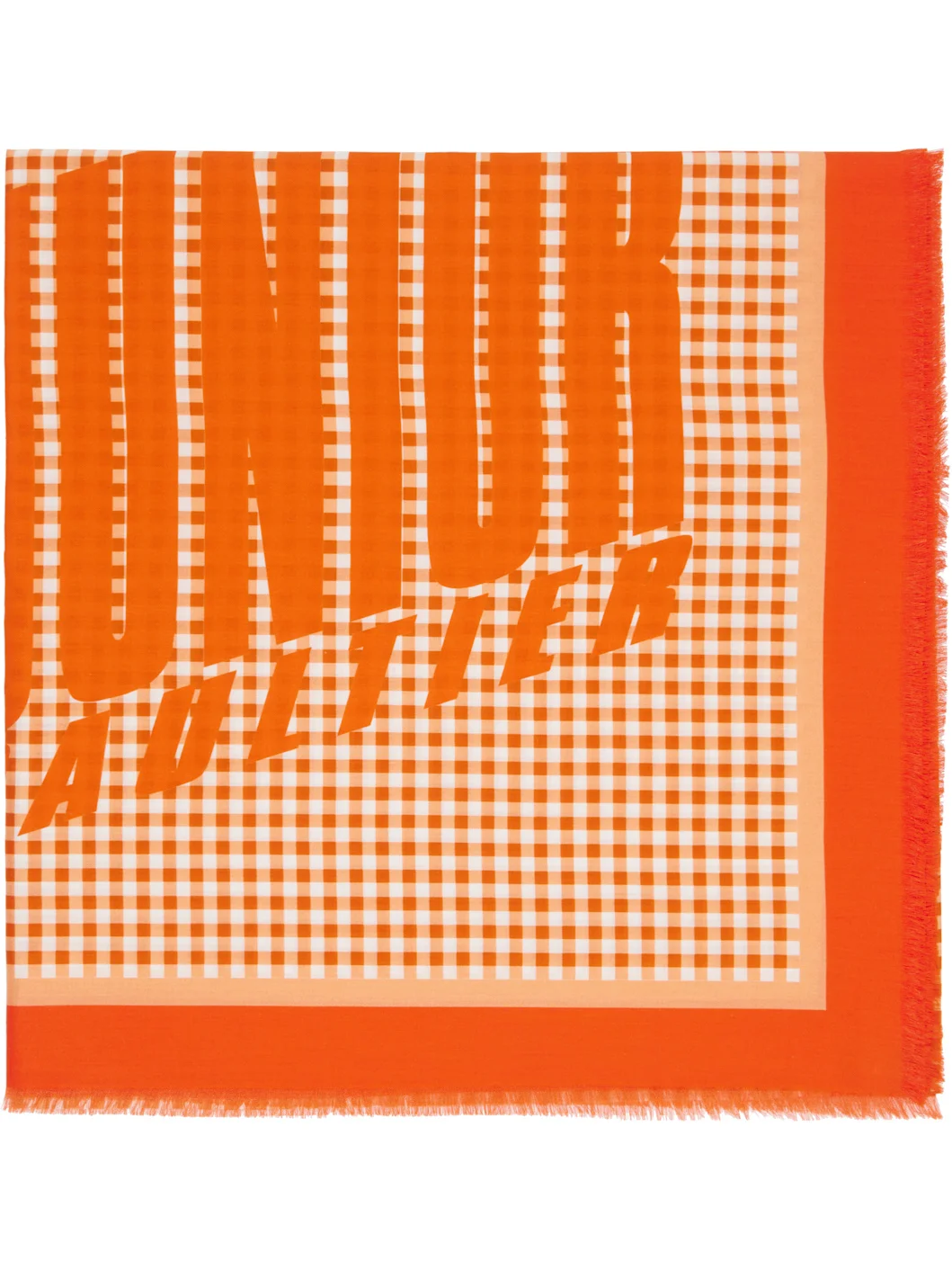 Orange Gingham Cover-Up Scarf - 1