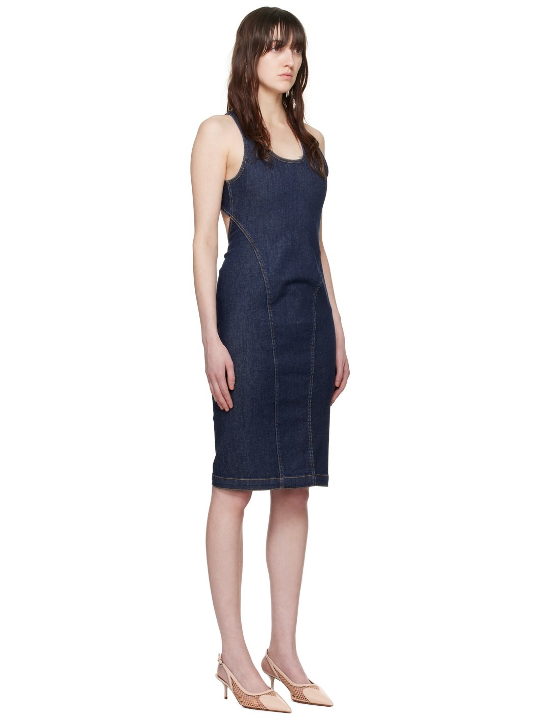 Indigo Sculpting Denim Minidress - 2