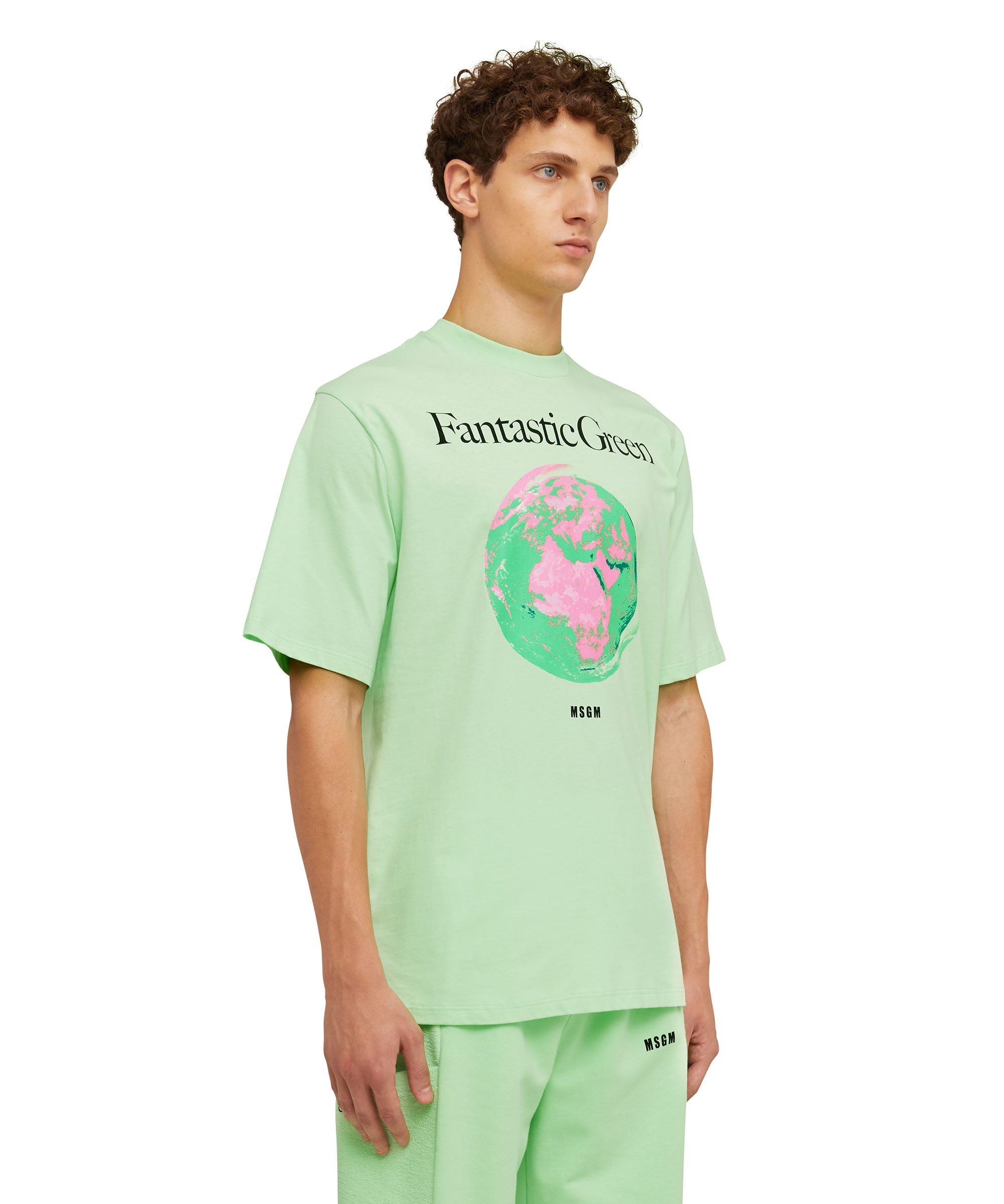 Organic cotton crewneck t-shirt from the MSGM Fantastic Green Capsule - 9