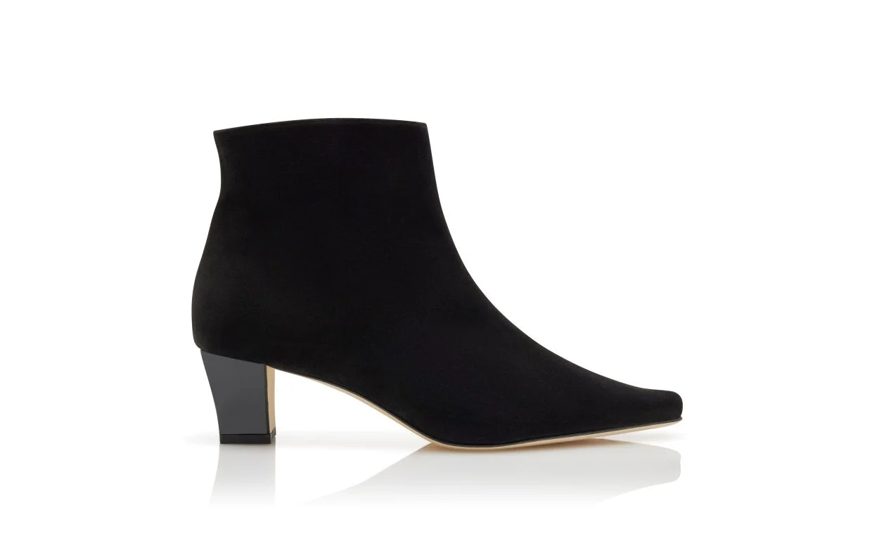 Black Suede Ankle Boots - 1