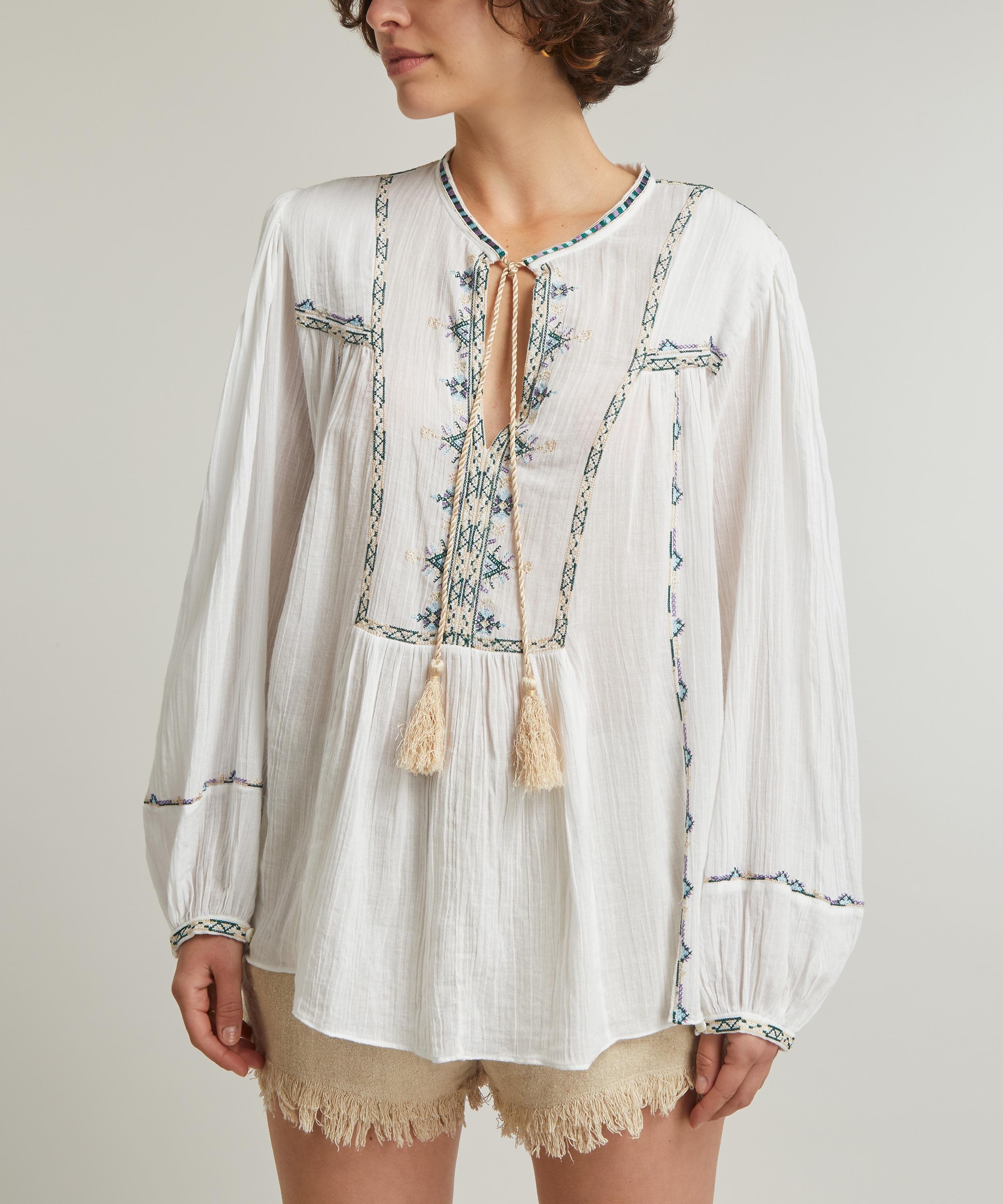 Silekia Embroidered Cotton Voile Blouse - 3