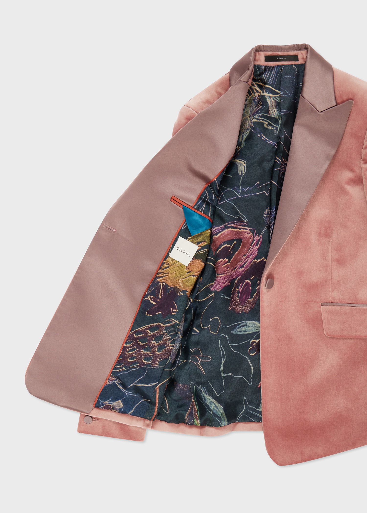 Women's Pink One-Button Velvet Blazer - 3