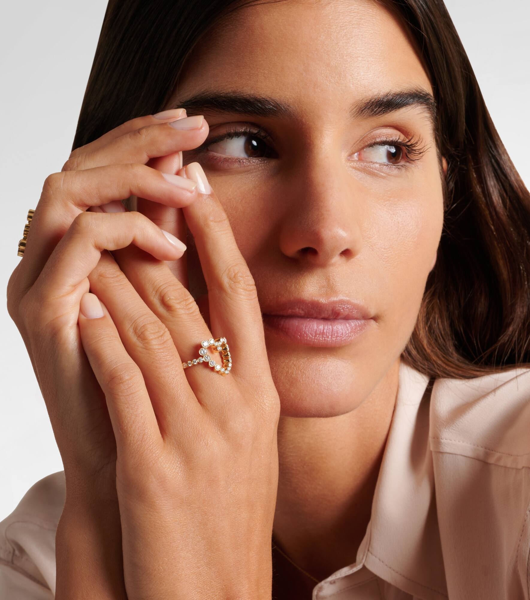 Ensemble Coeur 18kt gold ring with diamonds - 3