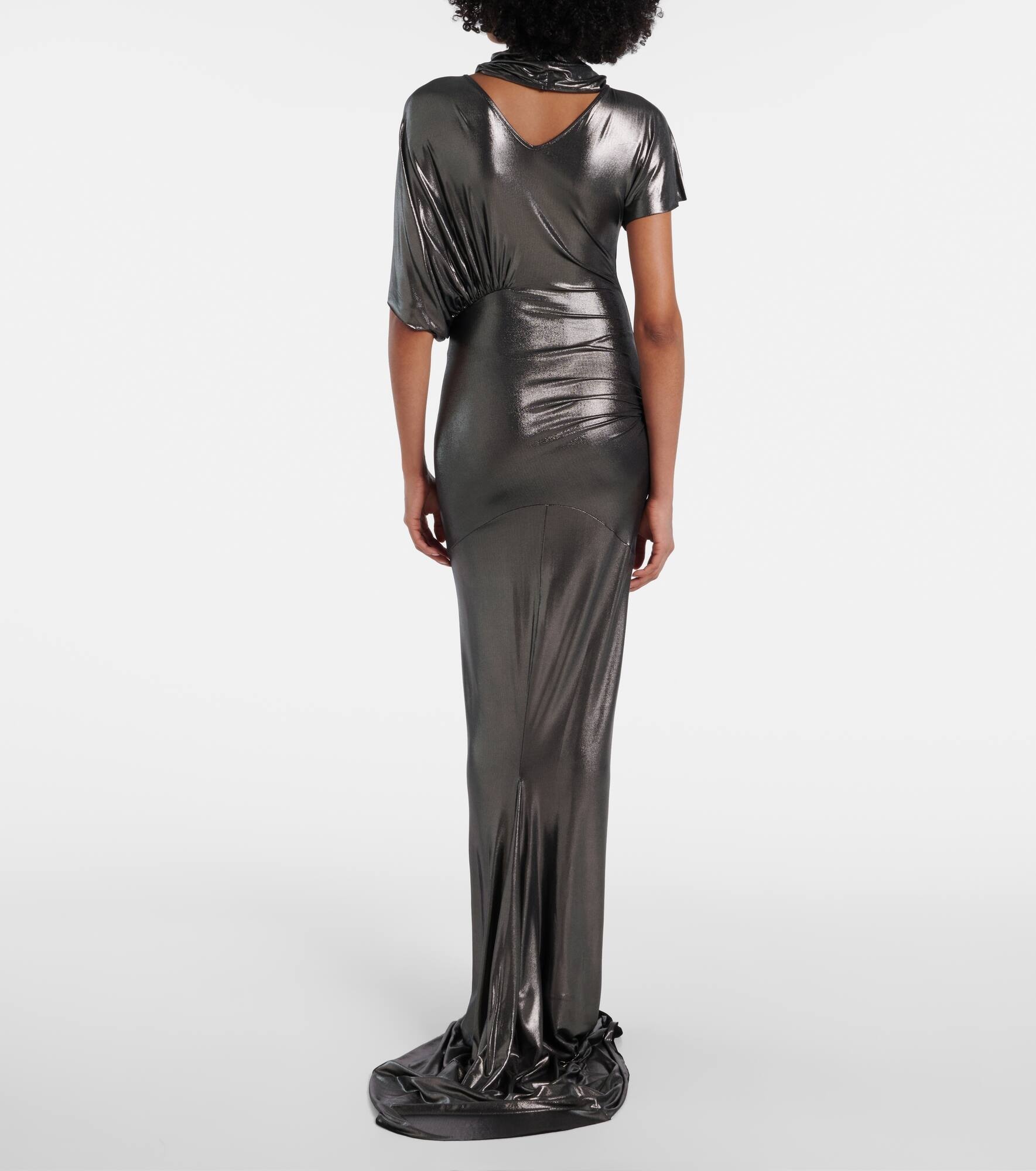 Lilith draped asymmetric gown - 3