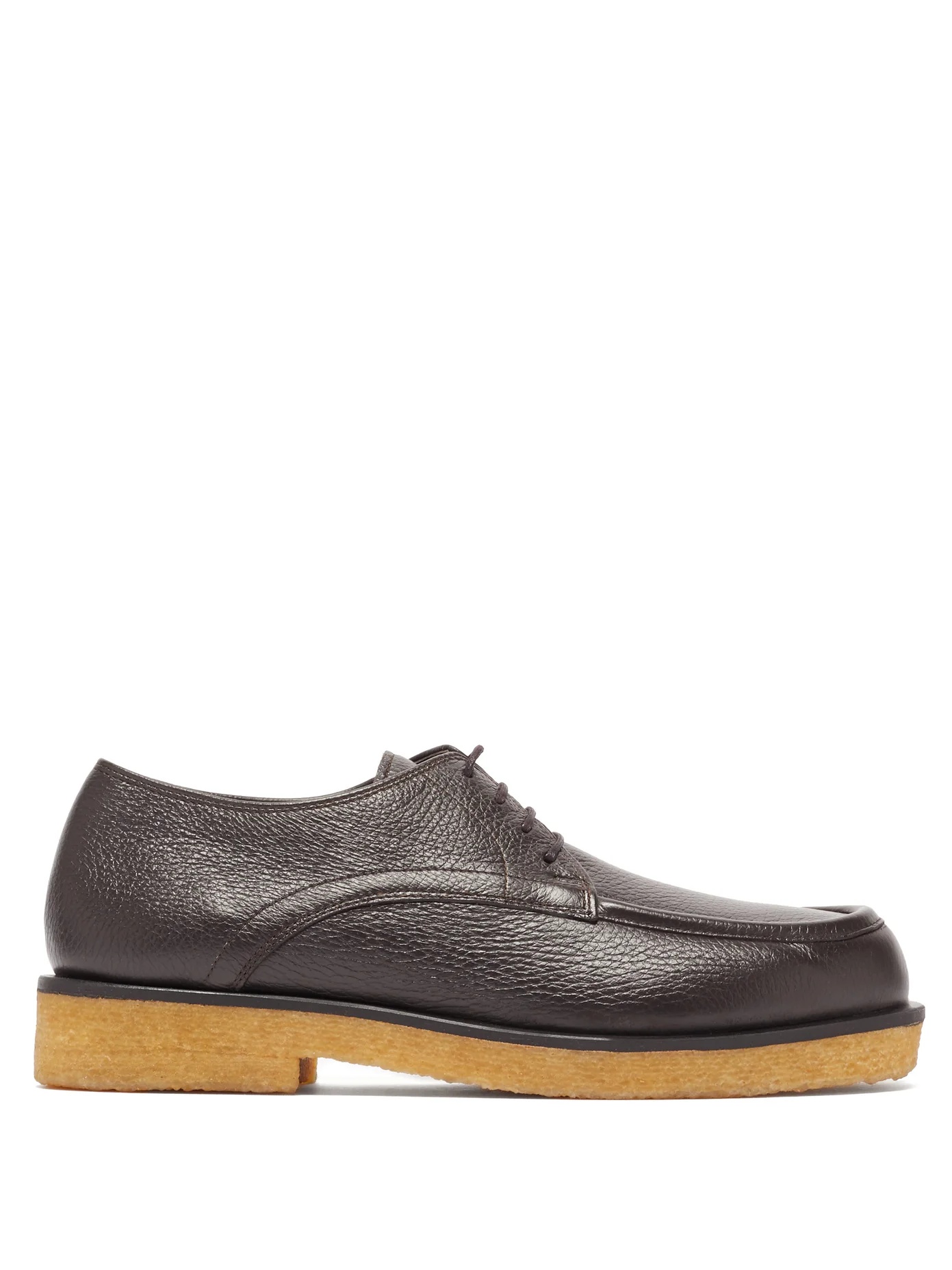 Honore grained-leather derby shoes - 1