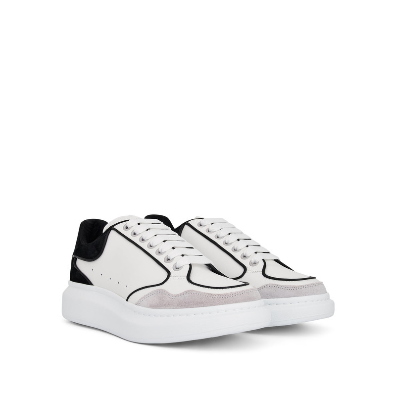 Alexander McQueen Larry Contrast Sneaker in White/Black outlook