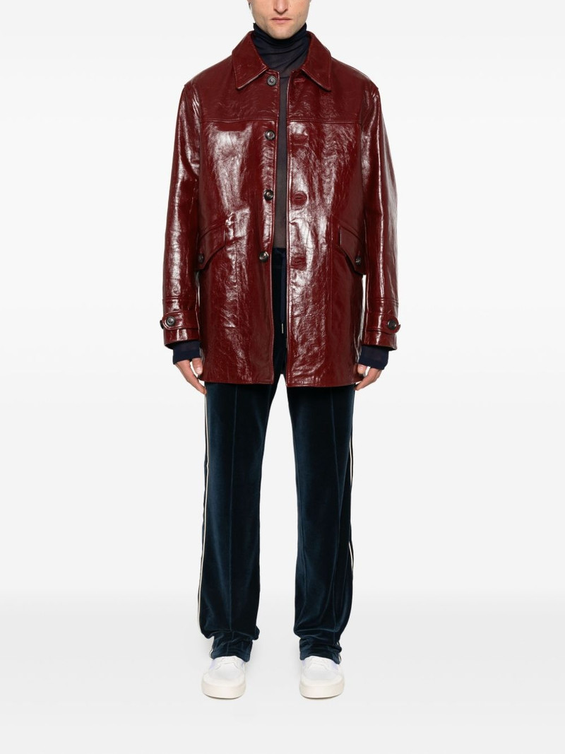 TOM FORD piped-trim velour track pants outlook