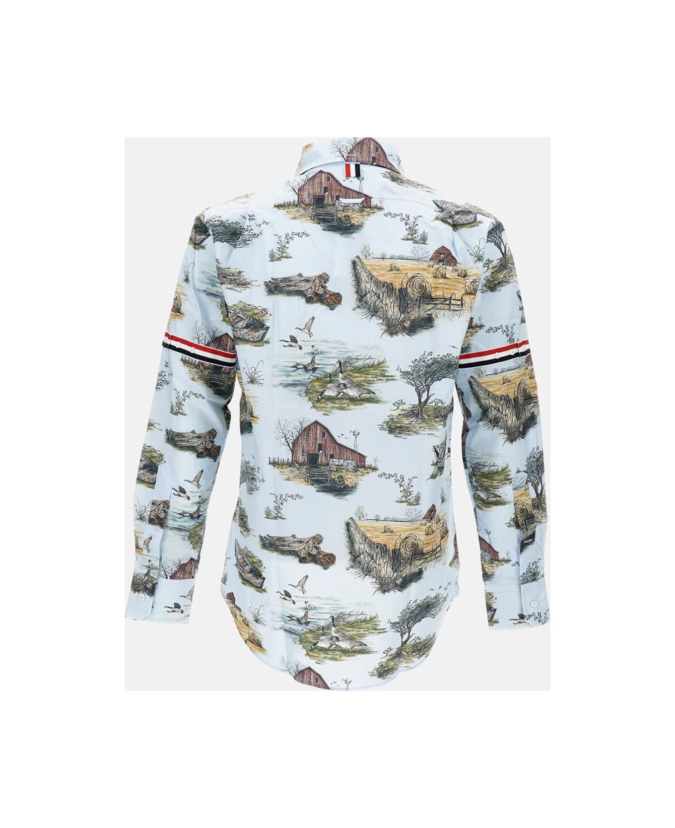 Graphic Straight Fit Shirt W/gg Armband In Scenic Toile Small Cotton Popeline - 2