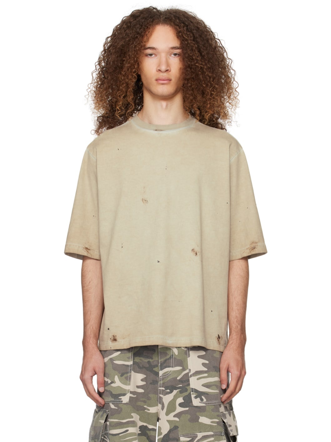 Beige Faded T-Shirt - 1