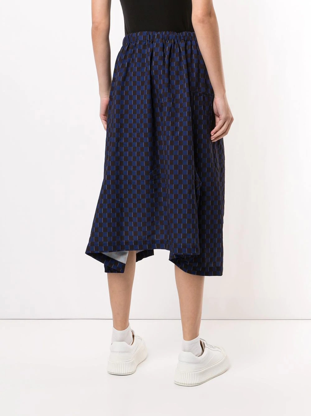 checked asymmetric hem skirt - 4