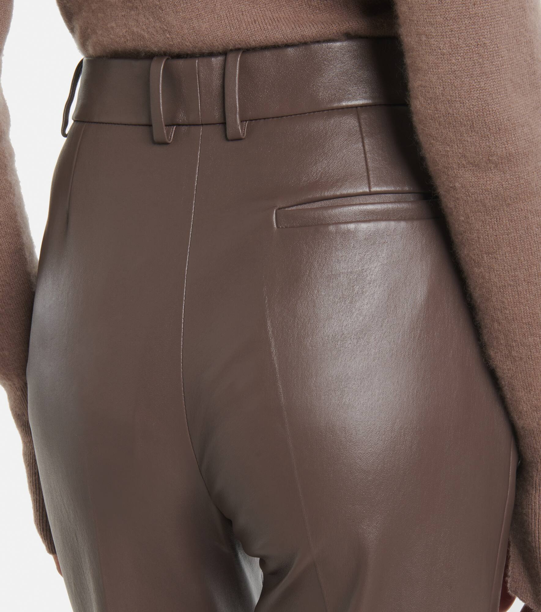 Tafira mid-rise leather flared pants - 6