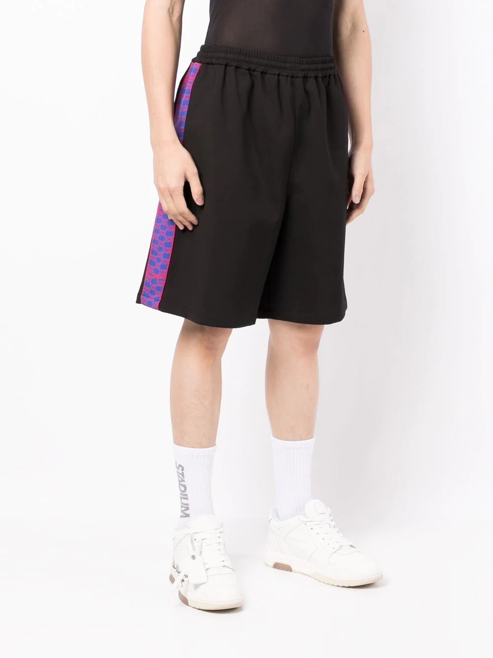 monogram band track shorts - 3