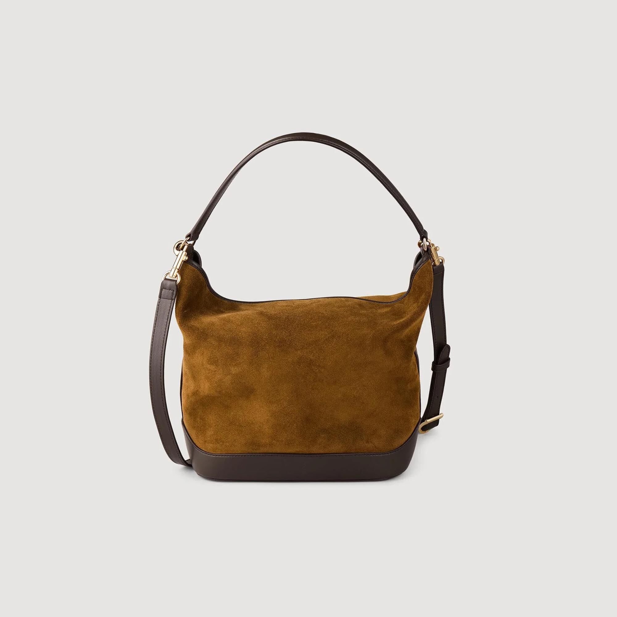 TANGOSO SUEDE AND LEATHER BUCKET BAG - 7