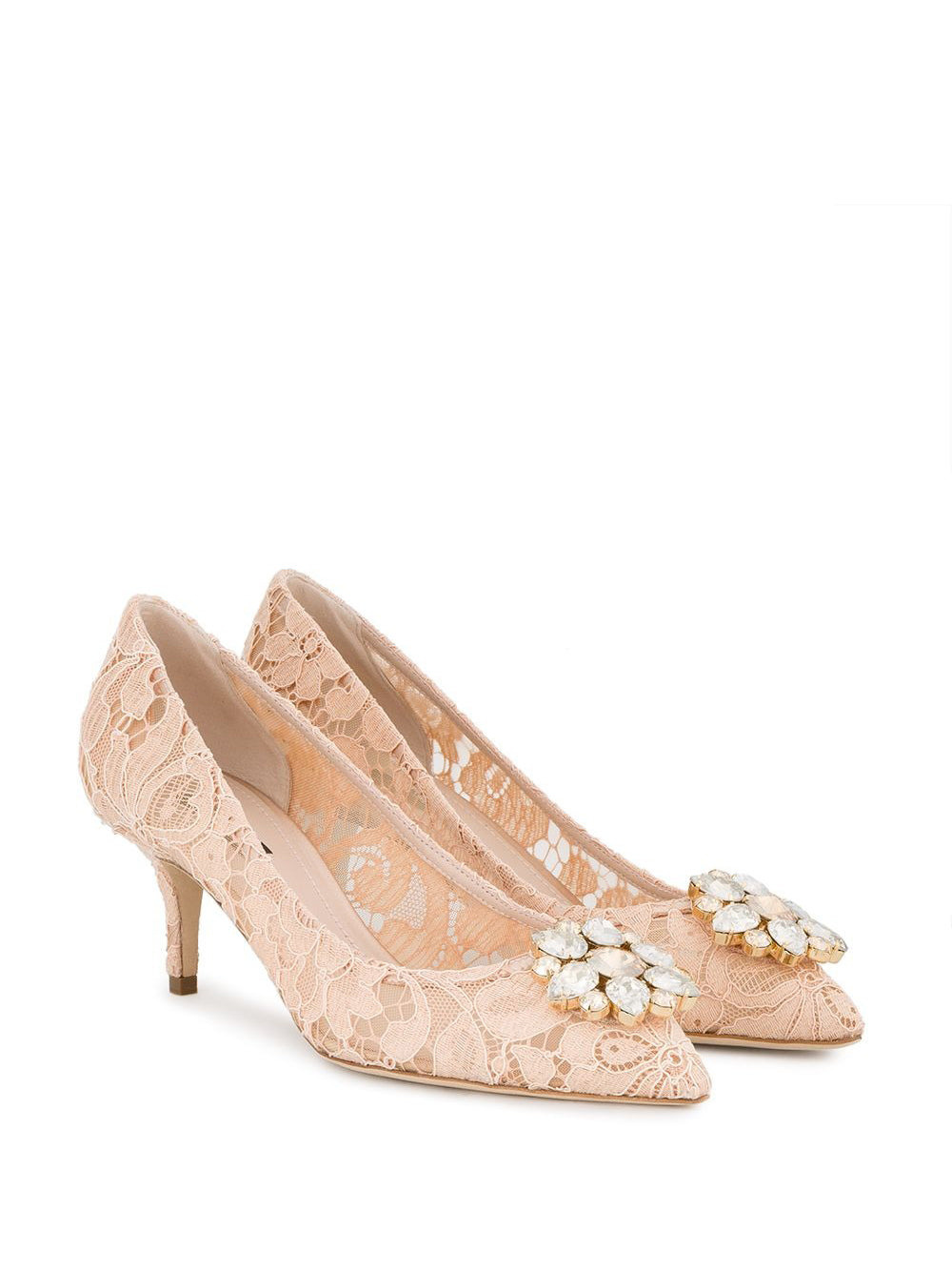 Dolce & Gabbana Women Lace Rainbow Pumps With Brooch Detailing - 6