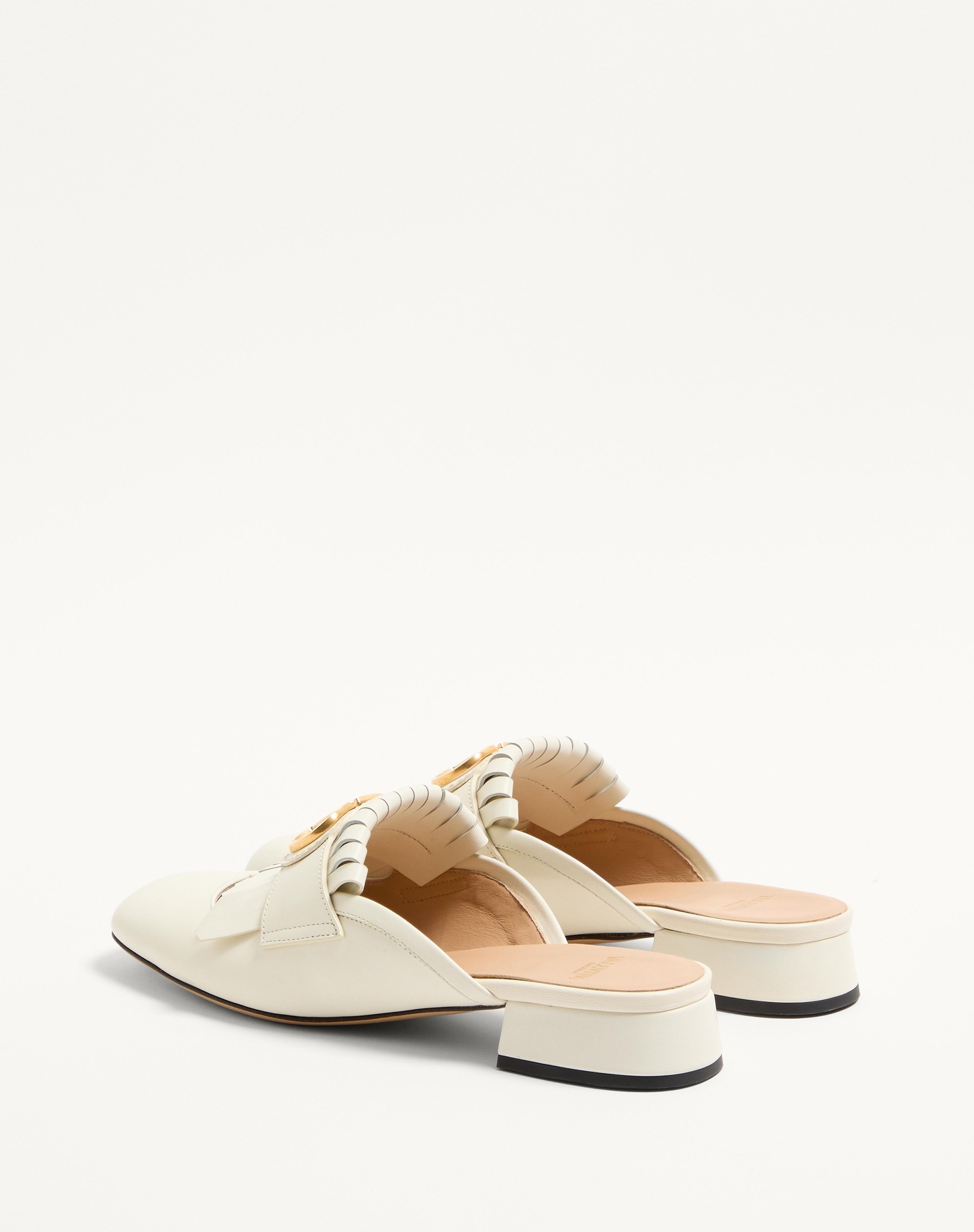 VLOGO SIGNATURE CALFSKIN MOCCASIN MULE WITH FRINGES 25MM - 3