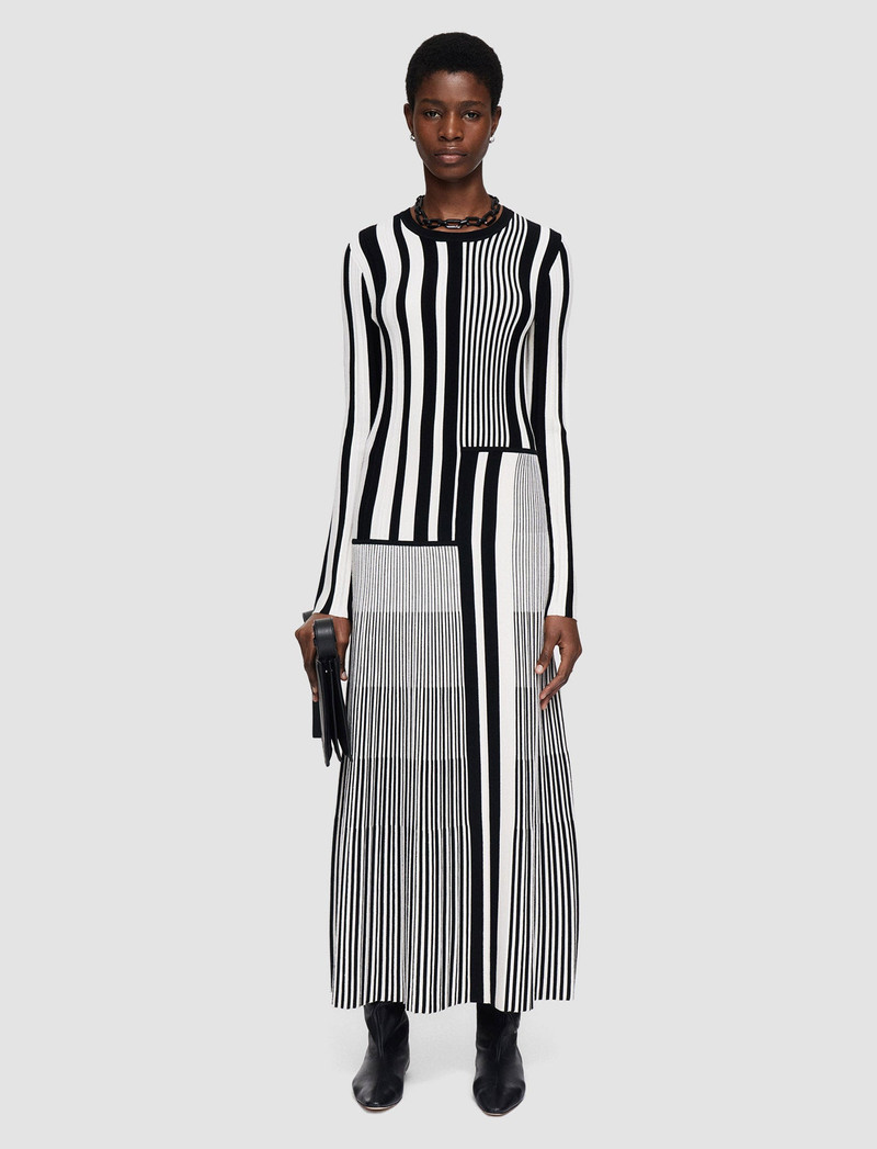 JOSEPH Stripes and Pleats Dress outlook
