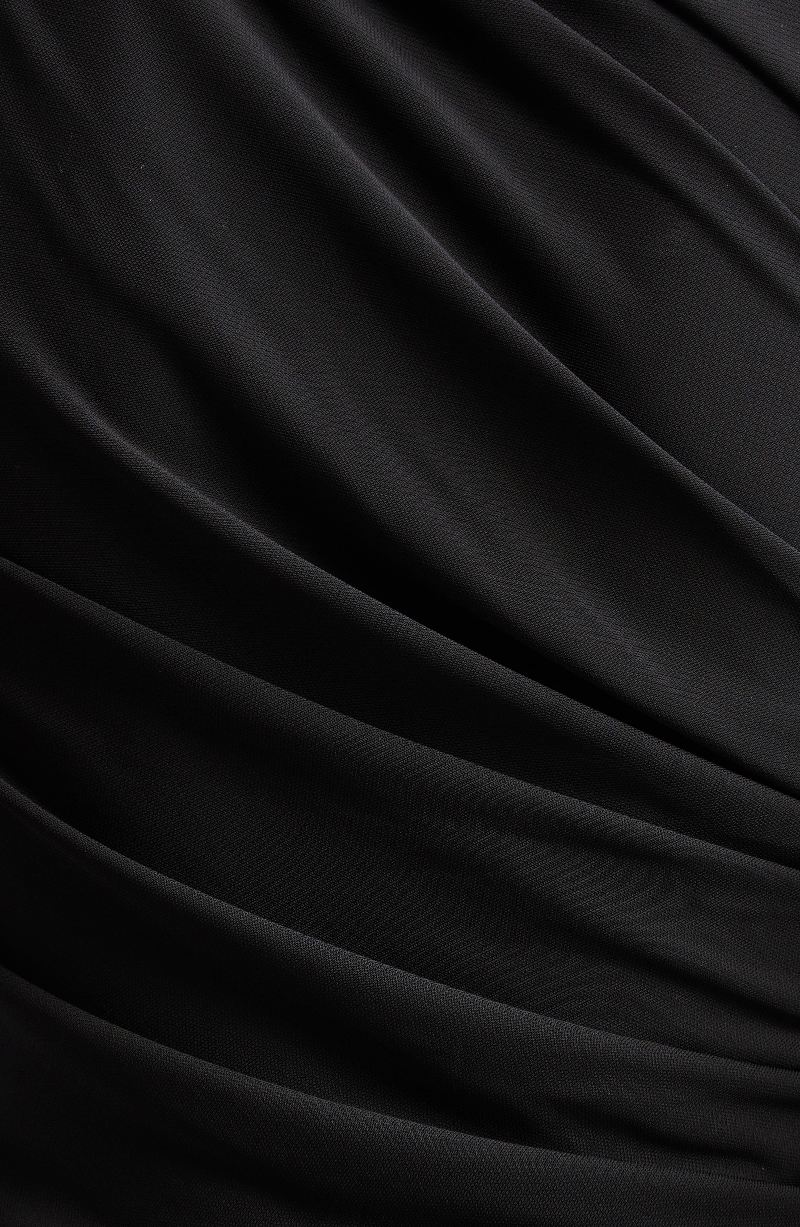 Bottega Veneta Asymmetric Ruched Jersey Dress in 1000 Black at Nordstrom - 6