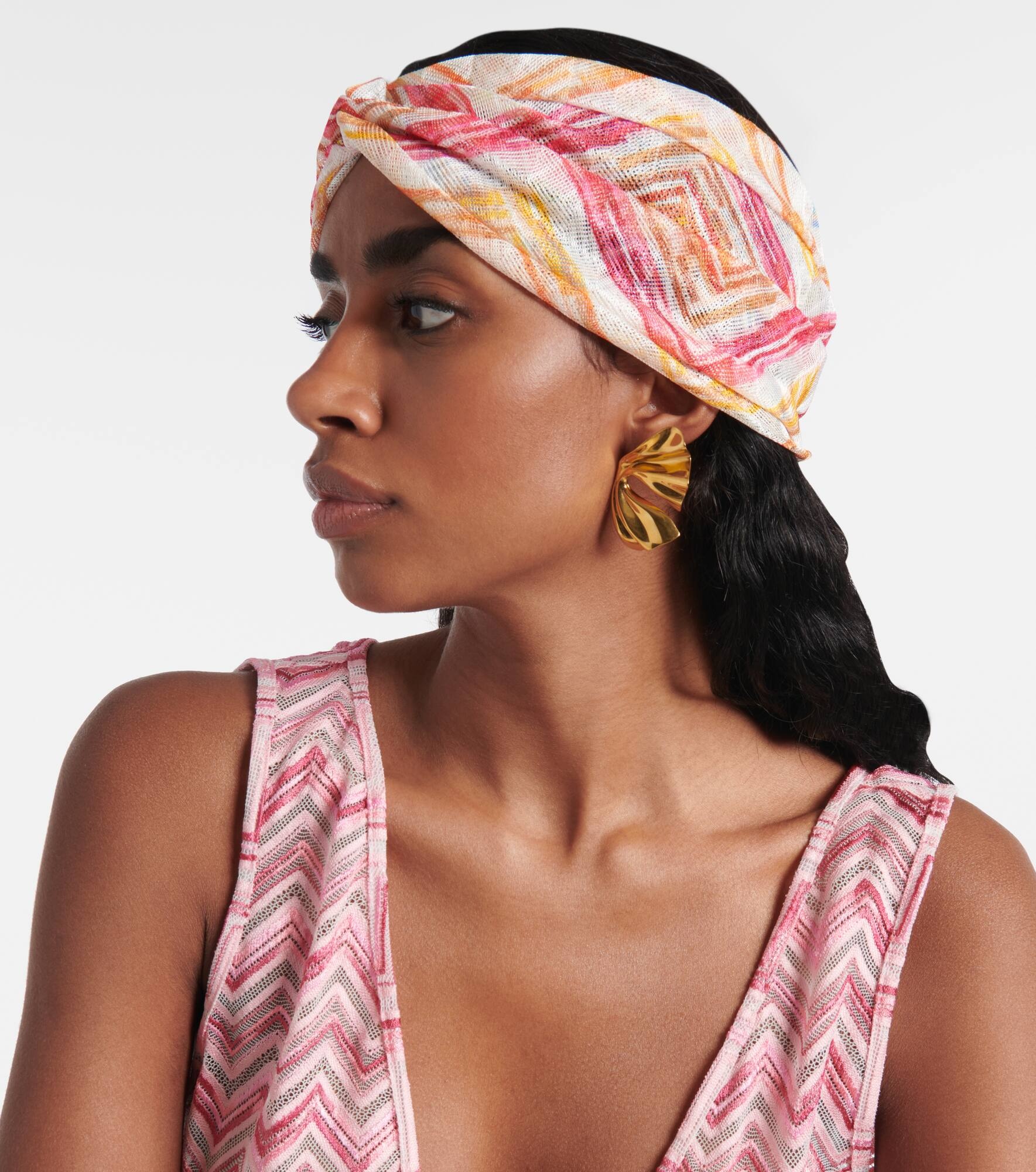 Zigzag lamé head wrap - 3