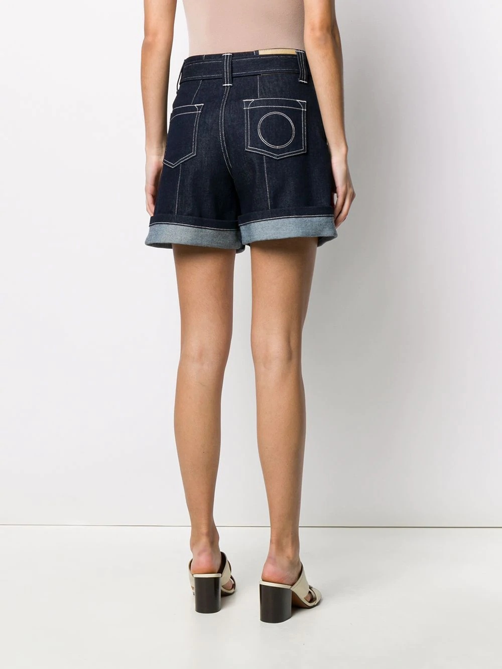 belted waist shorts - 4